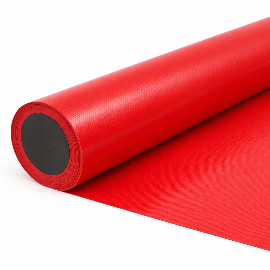 ПВХ ТКАНЬ Polystar-HL 650г/м2 красный RAL 3020 1 ст. лак полугл. -40С 2,5м 65м