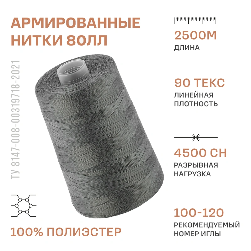 НИТКИ ПНК Красная нить 80ЛЛ 2500м