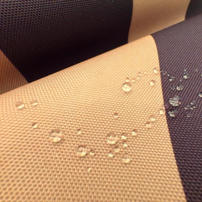 ОКСФОРД 600D 230г/м2 1,5м 100%п/э WR PU1000 PRINT (ОКСФОРД 600D 230г/м2 1,5м 100%п/э WR PU1000 PRINT полоска бежевый C128+коричневый 304)