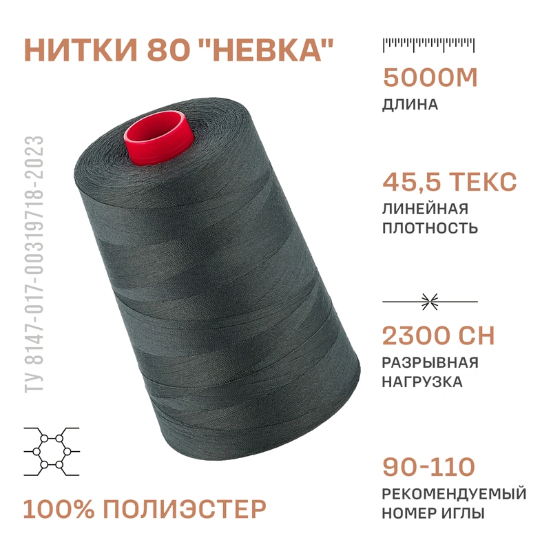НИТКИ ПНК Красная нить 80 Невка 5000м
