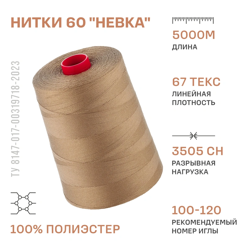 НИТКИ ПНК Красная нить 60 Невка 5000м