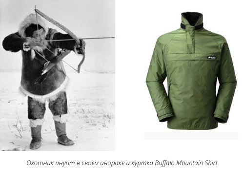 Охотник инуит в своем анораке и куртка Buffalo Mountain Shirt.png